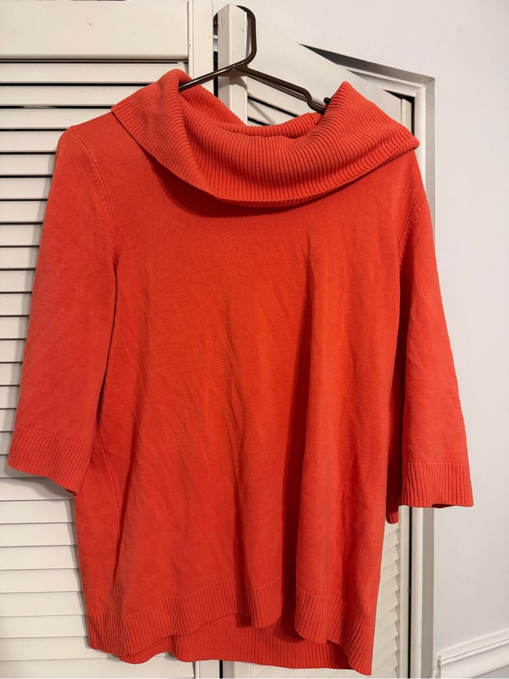 Designers Originals Coral-Orange Cowl Neck Sweater